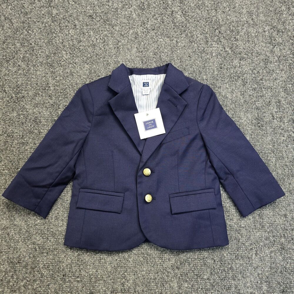 Janie And Jack Blue The Classic Blazer 6 To 12 Months Navy Single Breasted NWT